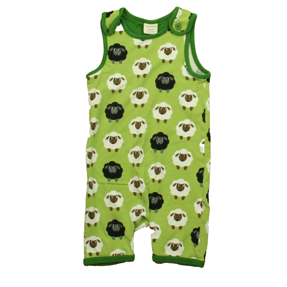 Maxomorra Boys Green Sheep Romper size: 18-24 Months